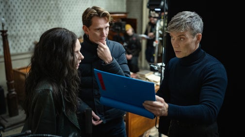 Cast and crew on the set of 'Peaky Blinders: The Immortal Man'